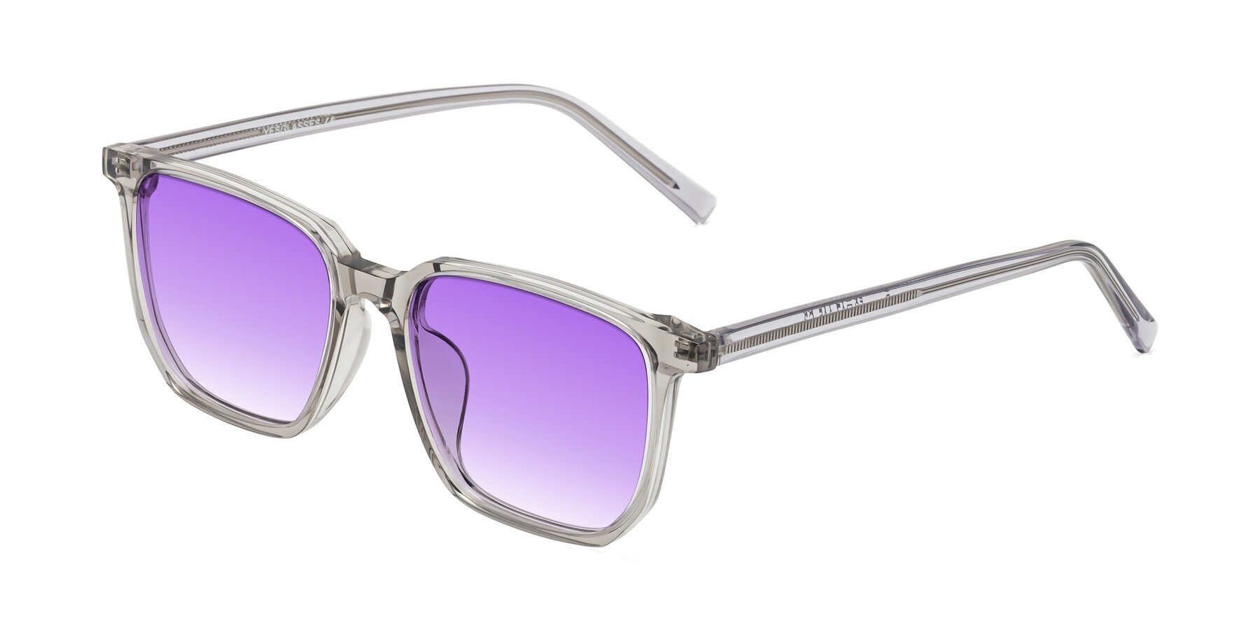 Angle of Brave in Translucent Gray with Purple Gradient Lenses