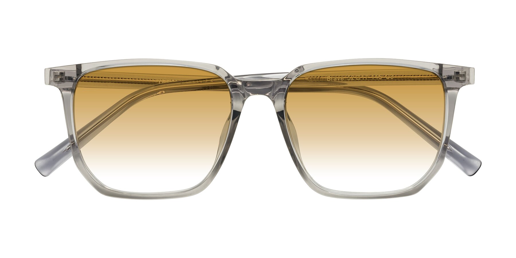 Folded Front of Brave in Translucent Gray with Champagne Gradient Lenses