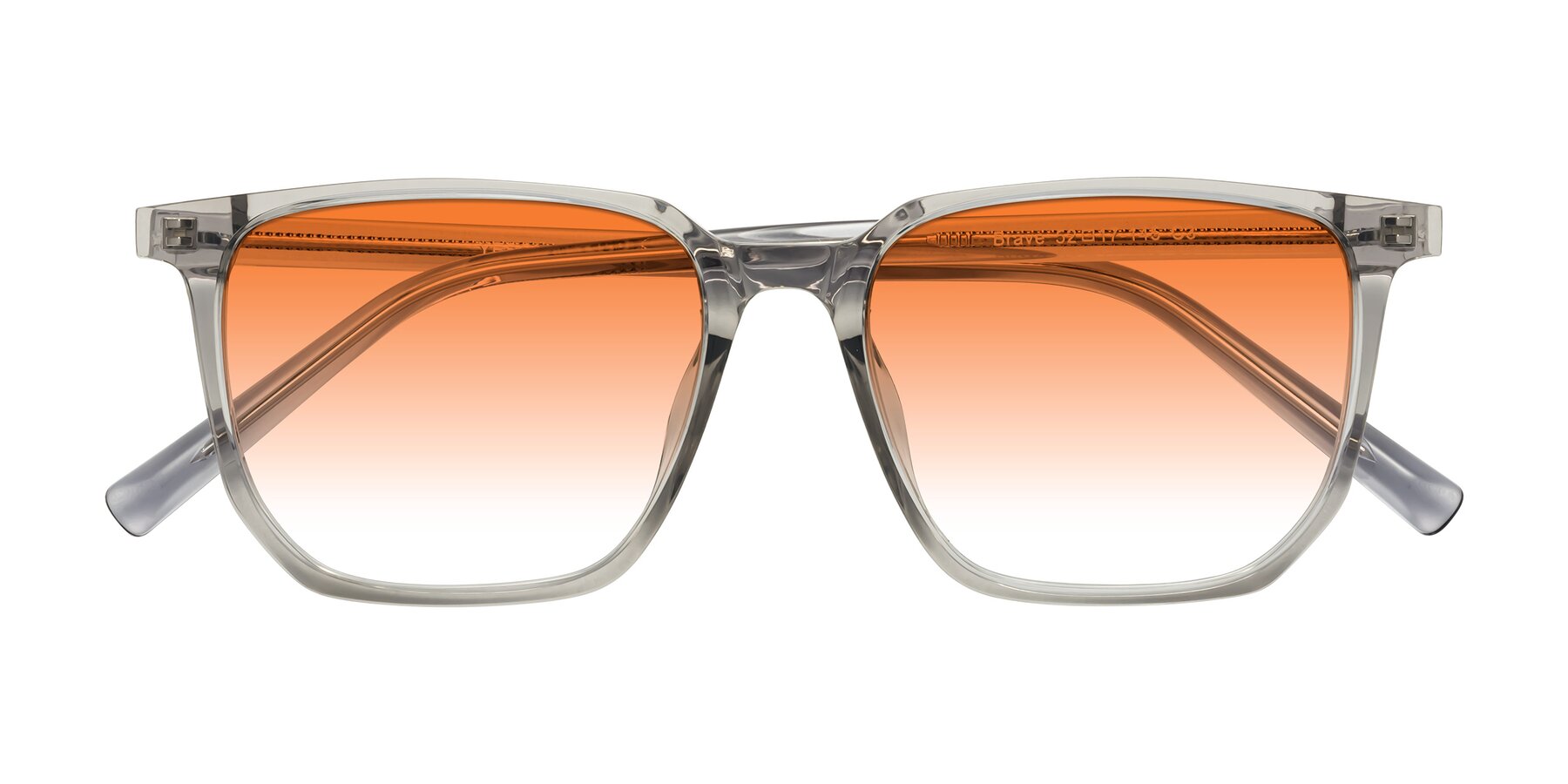 Folded Front of Brave in Translucent Gray with Orange Gradient Lenses