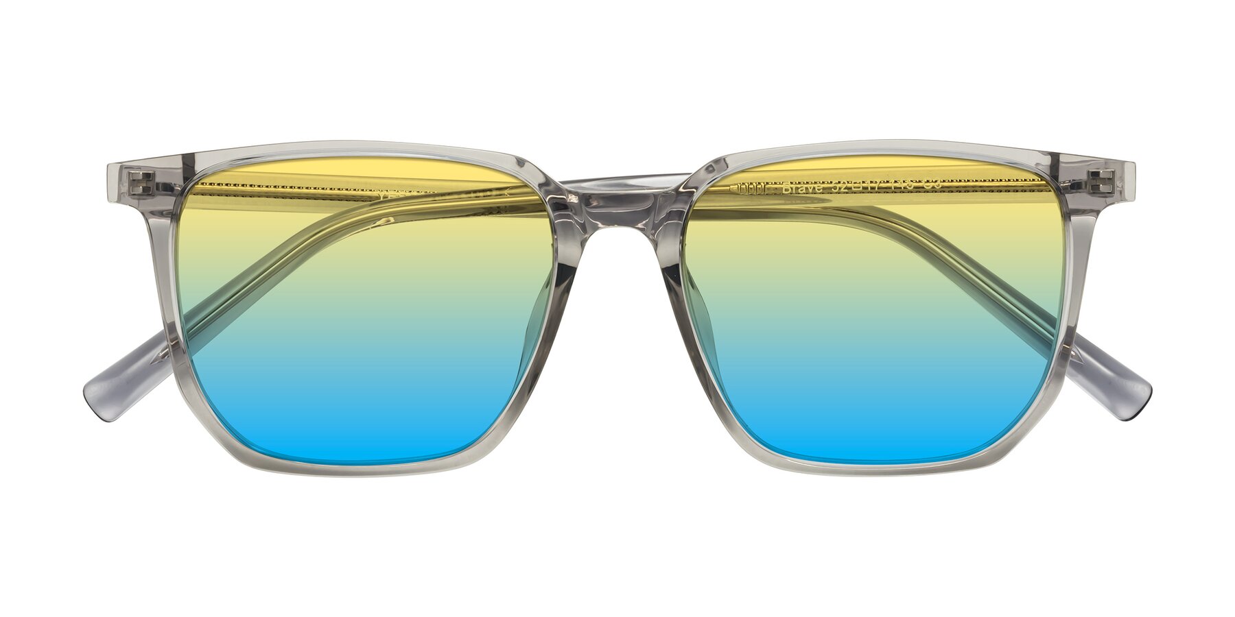 Folded Front of Brave in Translucent Gray with Yellow / Blue Gradient Lenses