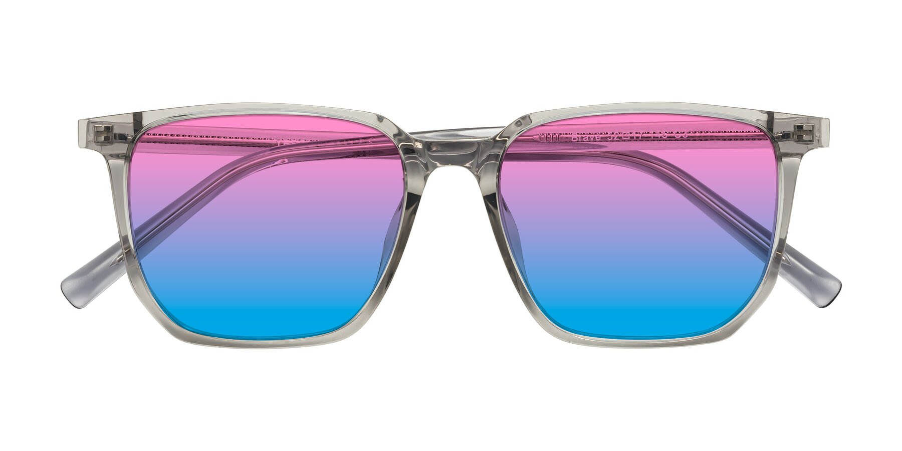 Folded Front of Brave in Translucent Gray with Pink / Blue Gradient Lenses