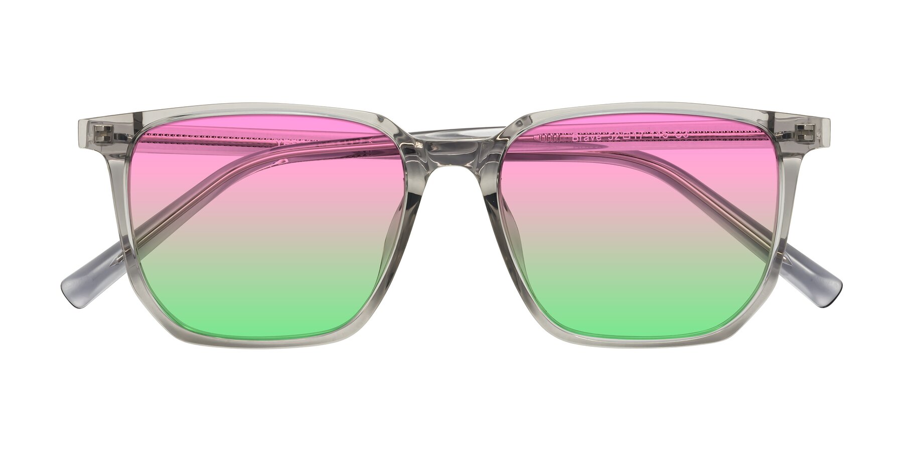 Folded Front of Brave in Translucent Gray with Pink / Green Gradient Lenses