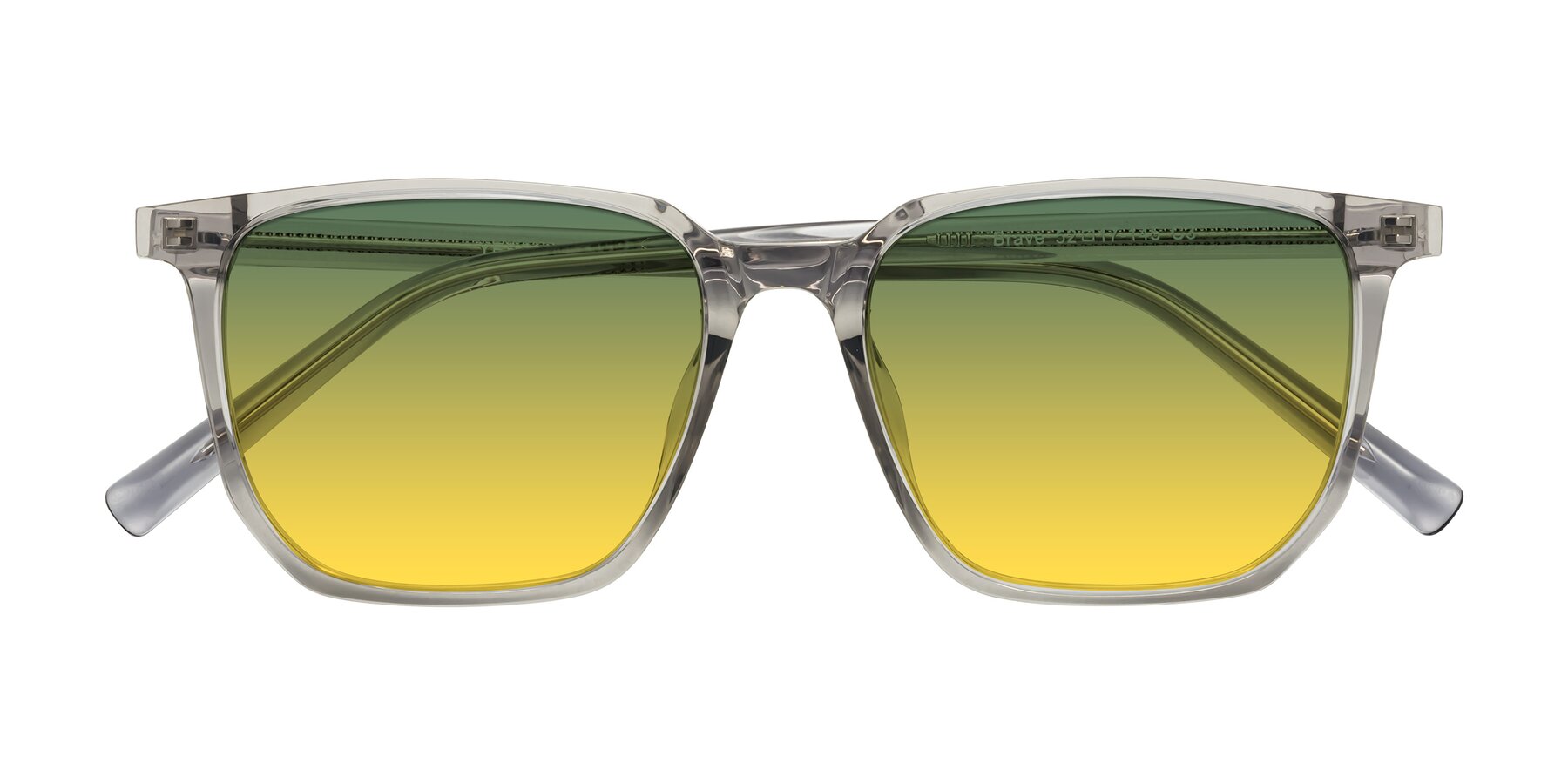 Folded Front of Brave in Translucent Gray with Green / Yellow Gradient Lenses