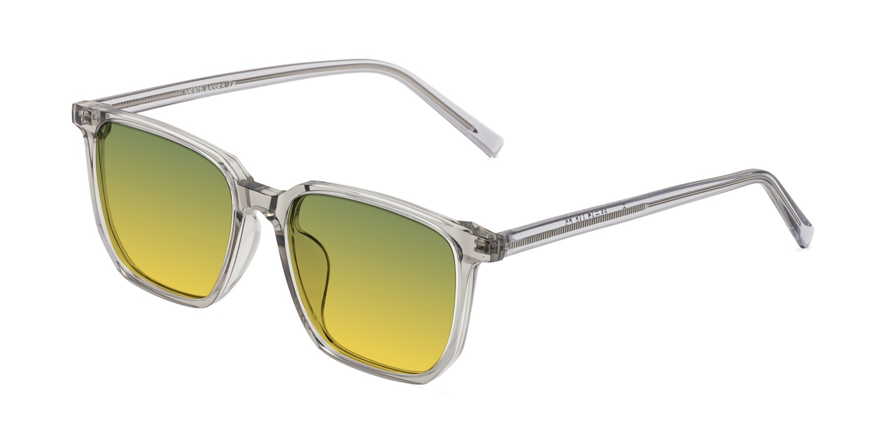 Angle of Brave in Translucent Gray with Green / Yellow Gradient Lenses