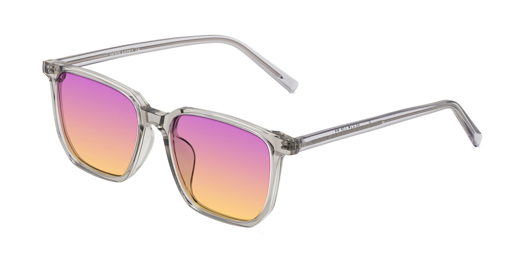 Angle of Brave in Translucent Gray with Purple / Yellow Gradient Lenses