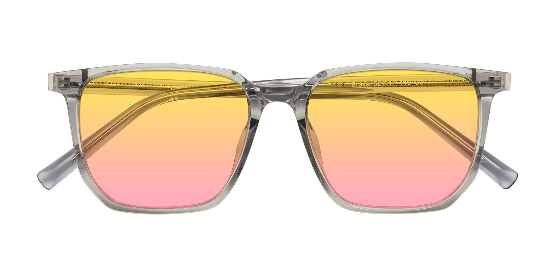 Folded Front of Brave in Translucent Gray with Yellow / Pink Gradient Lenses