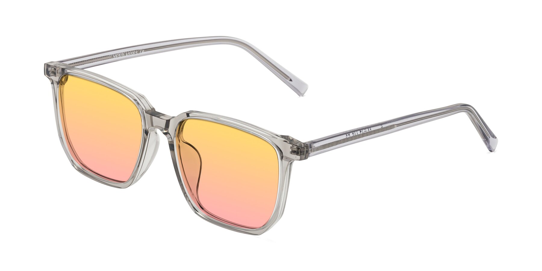 Angle of Brave in Translucent Gray with Yellow / Pink Gradient Lenses