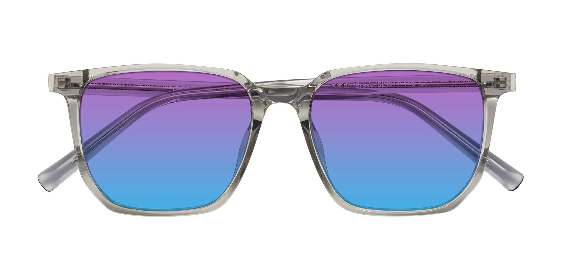 Folded Front of Brave in Translucent Gray with Purple / Blue Gradient Lenses