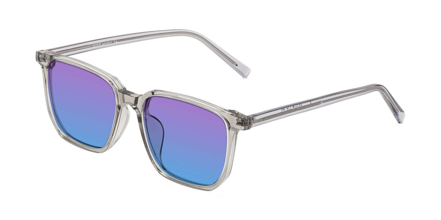 Angle of Brave in Translucent Gray with Purple / Blue Gradient Lenses