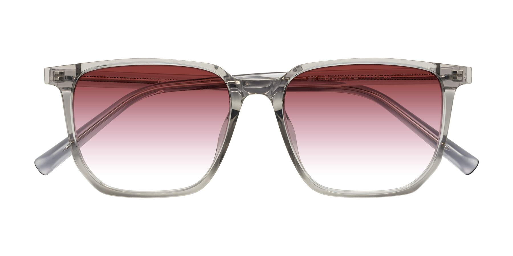 Folded Front of Brave in Translucent Gray with Garnet Gradient Lenses