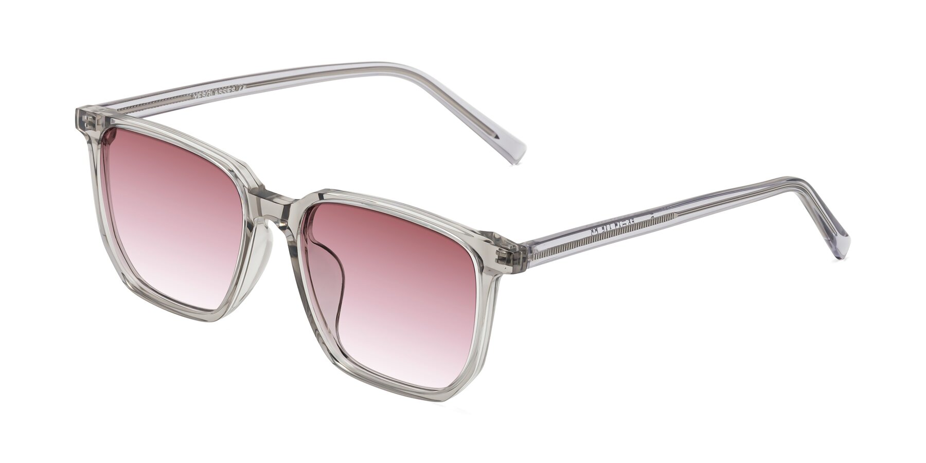 Angle of Brave in Translucent Gray with Garnet Gradient Lenses