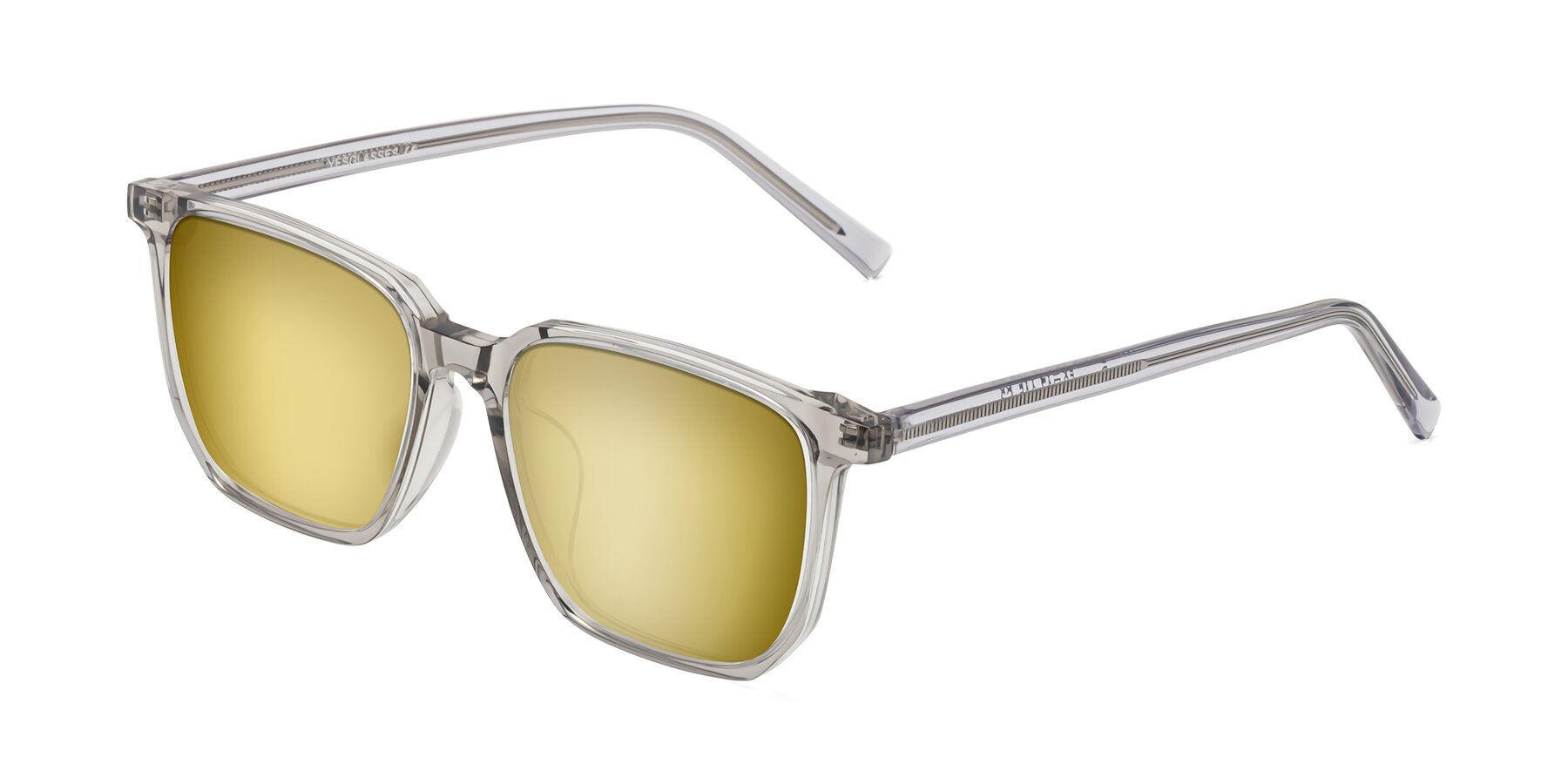 Angle of Brave in Translucent Gray with Gold Mirrored Lenses