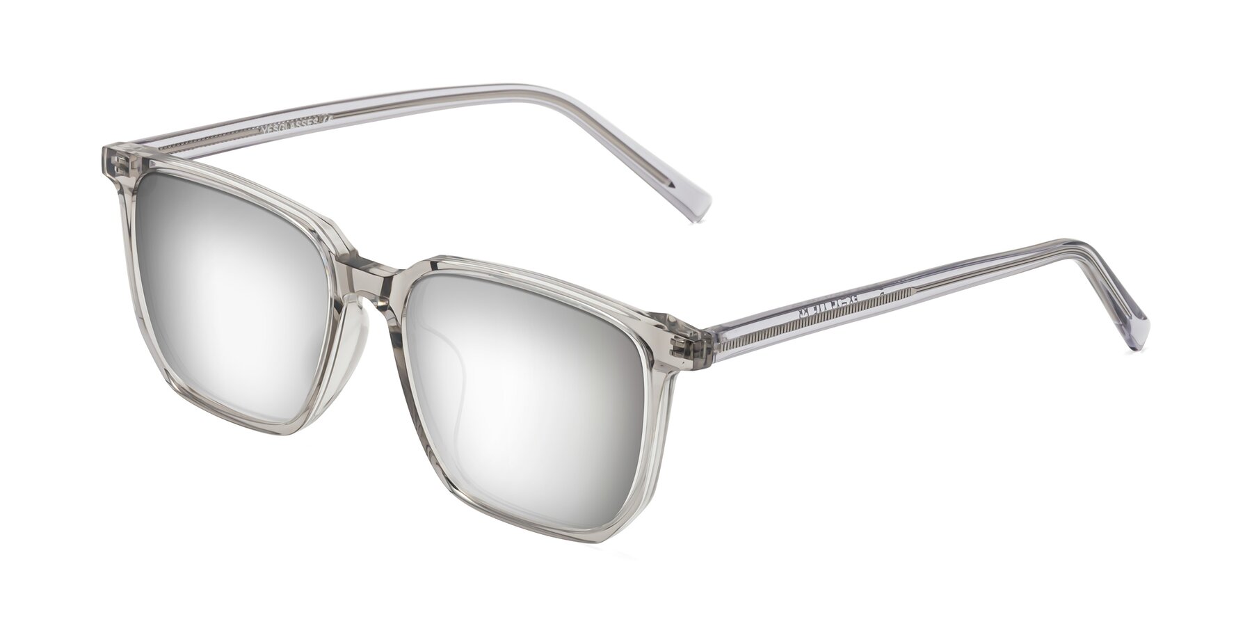 Angle of Brave in Translucent Gray with Silver Mirrored Lenses