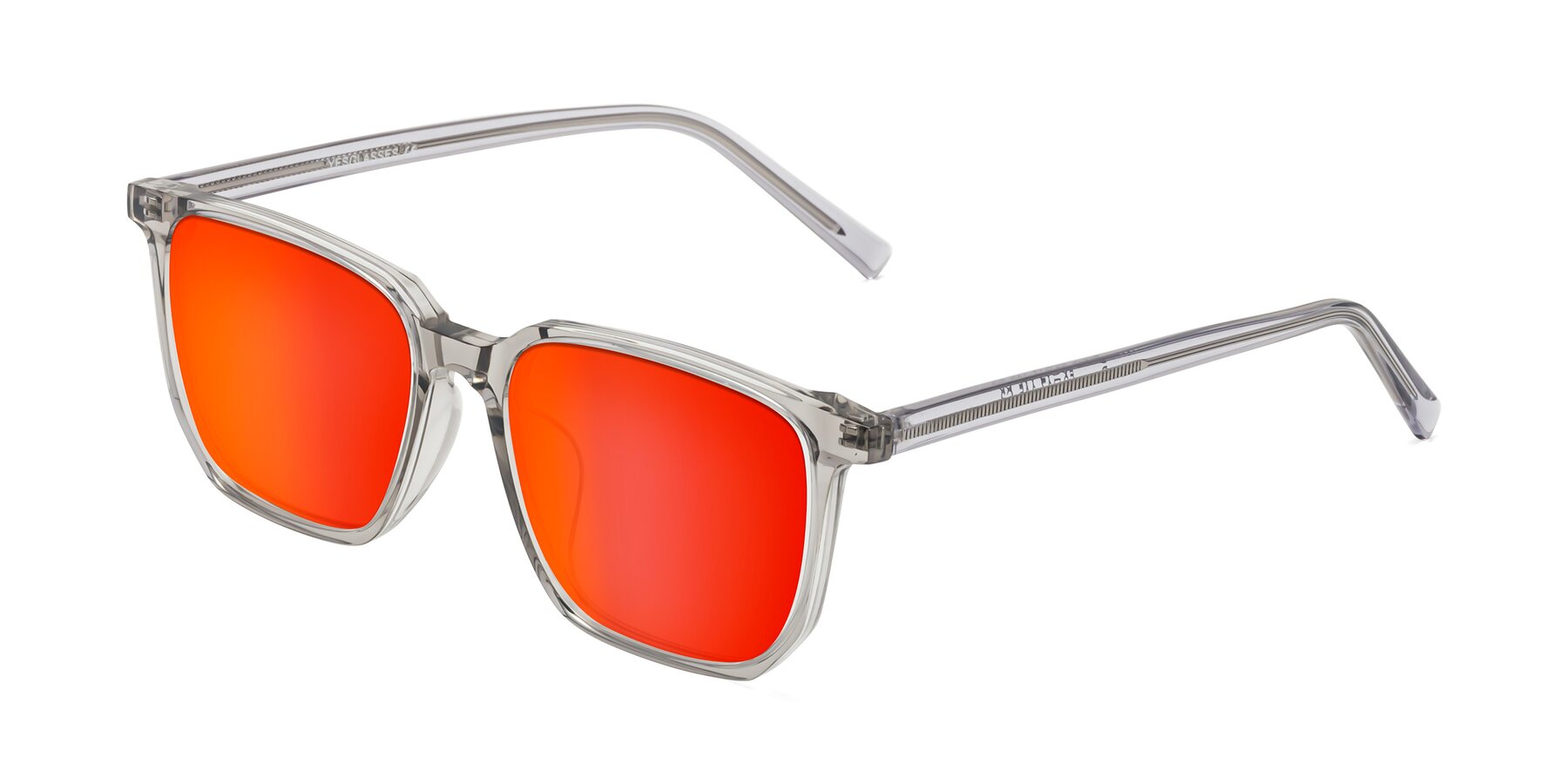 Angle of Brave in Translucent Gray with Red Gold Mirrored Lenses