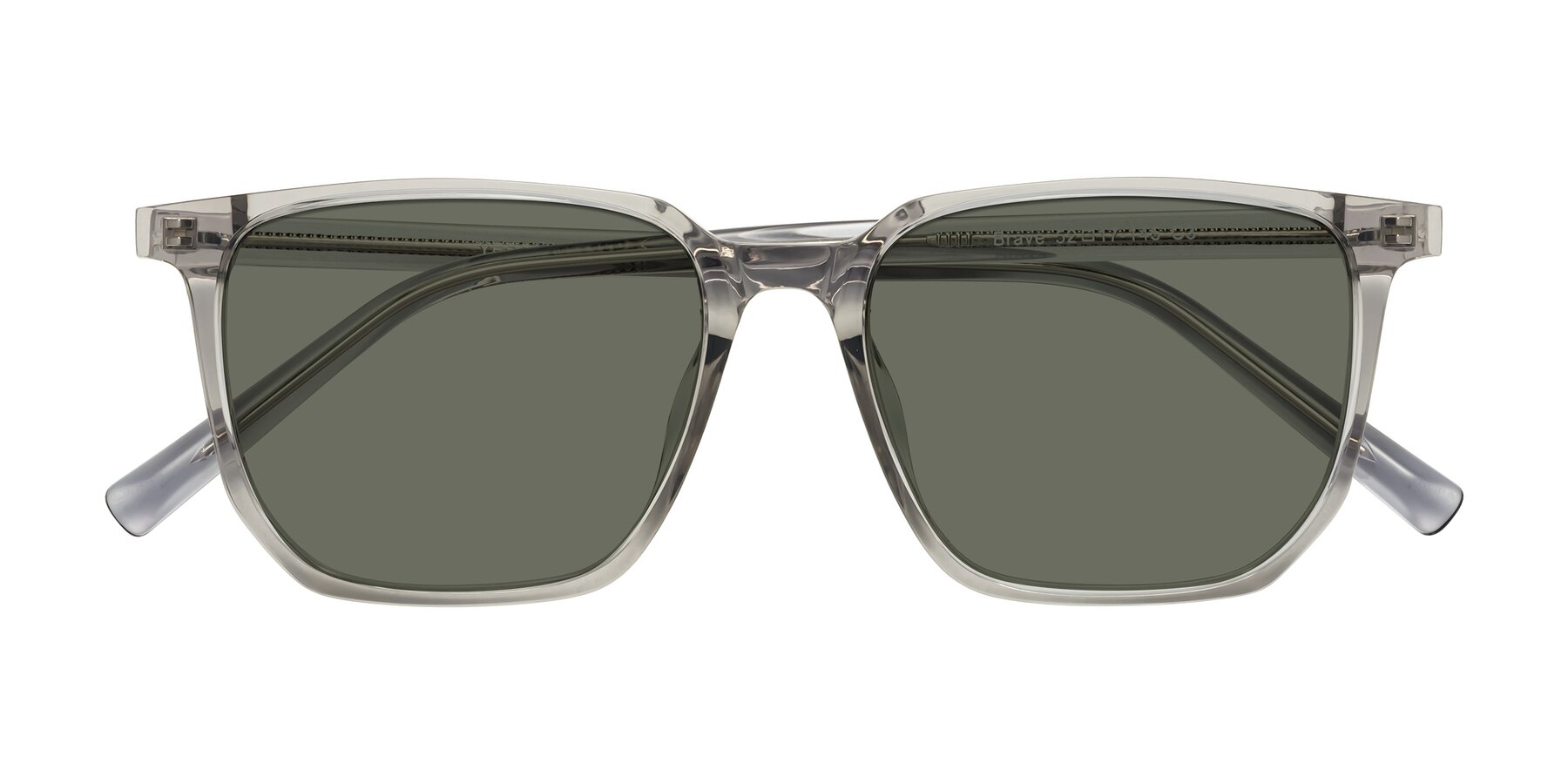 Folded Front of Brave in Translucent Gray with Gray Polarized Lenses