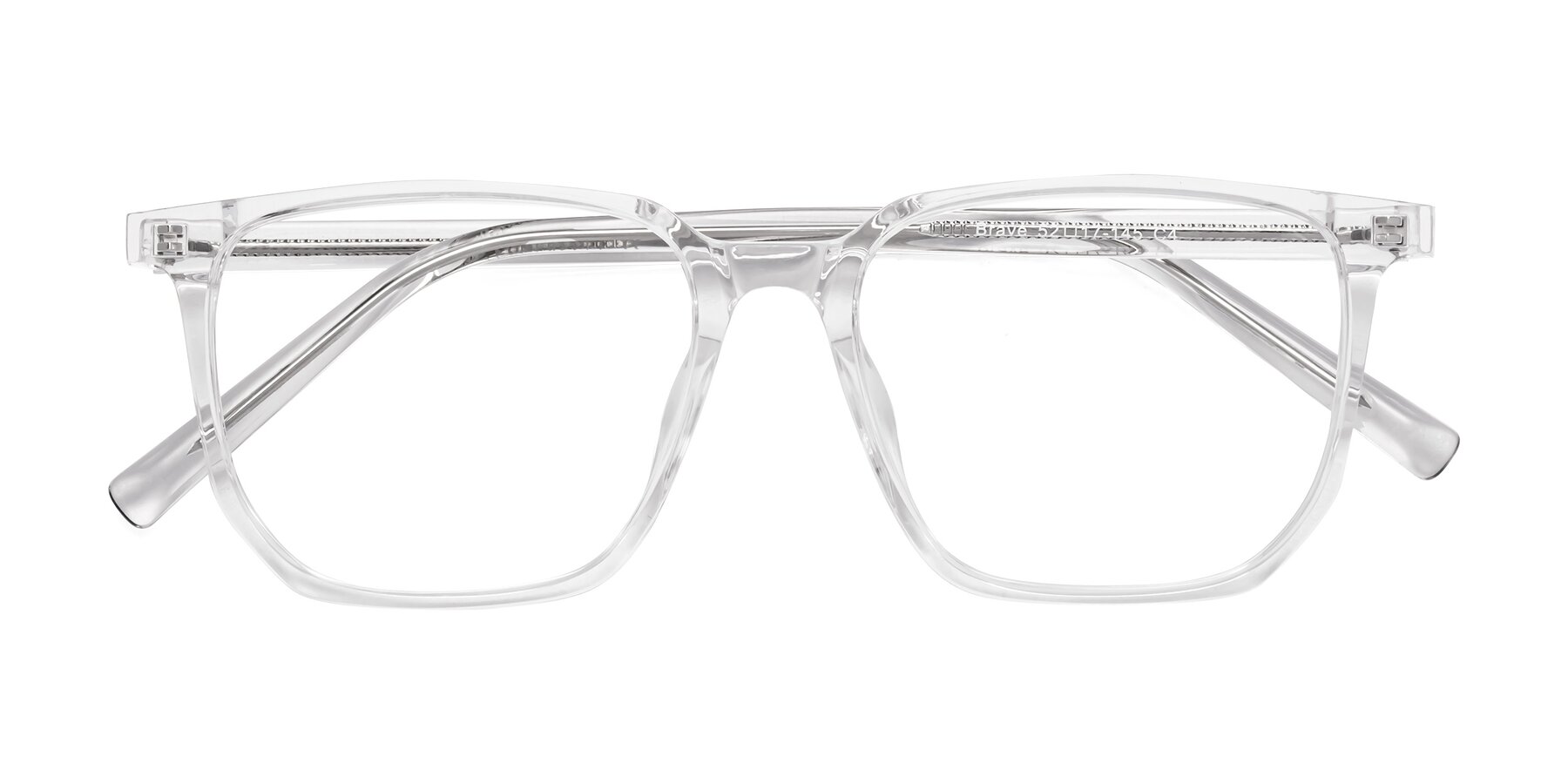Folded Front of Brave in Clear with Clear Reading Eyeglass Lenses