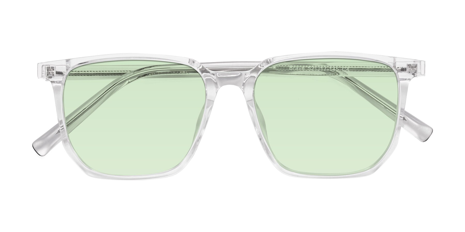 Folded Front of Brave in Clear with Light Green Tinted Lenses