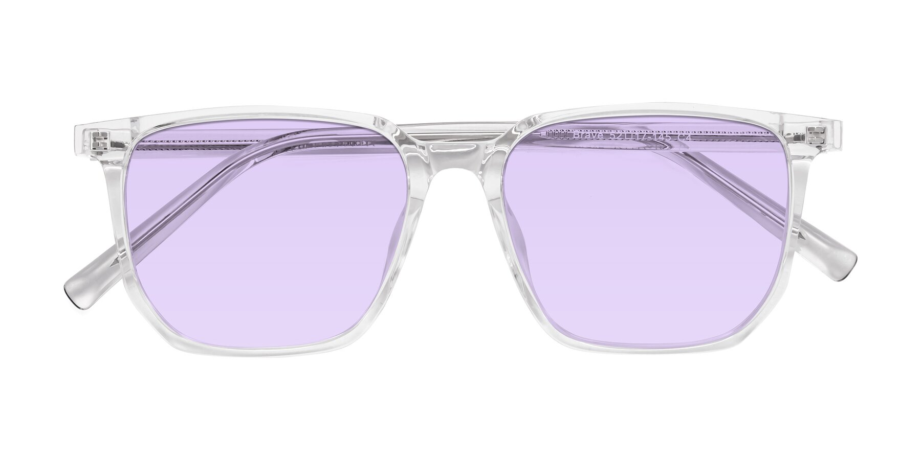 Folded Front of Brave in Clear with Light Purple Tinted Lenses