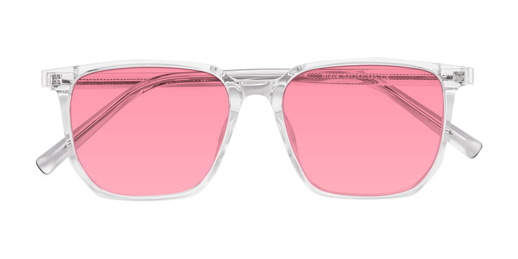 Folded Front of Brave in Clear with Pink Tinted Lenses