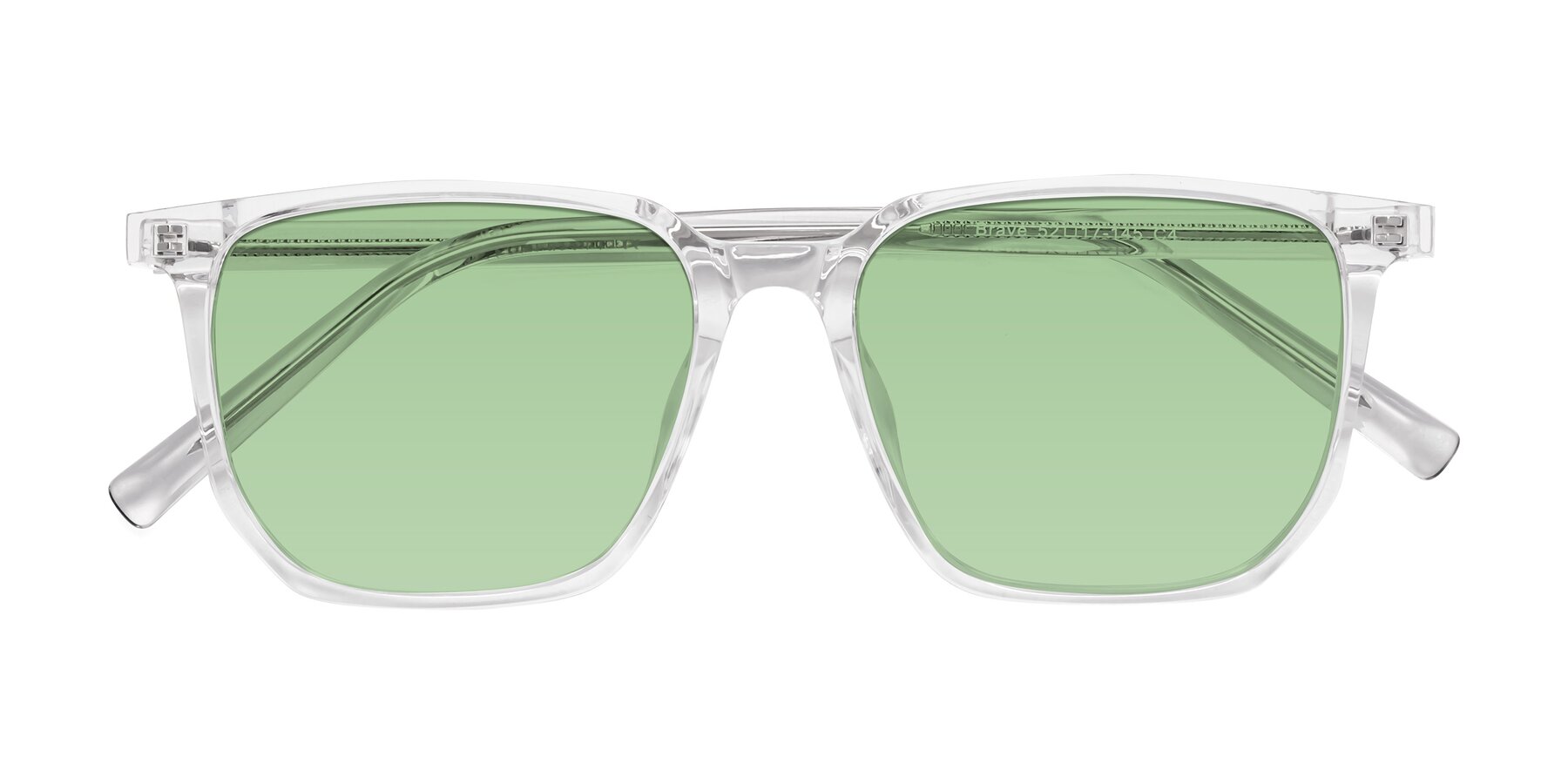 Folded Front of Brave in Clear with Medium Green Tinted Lenses