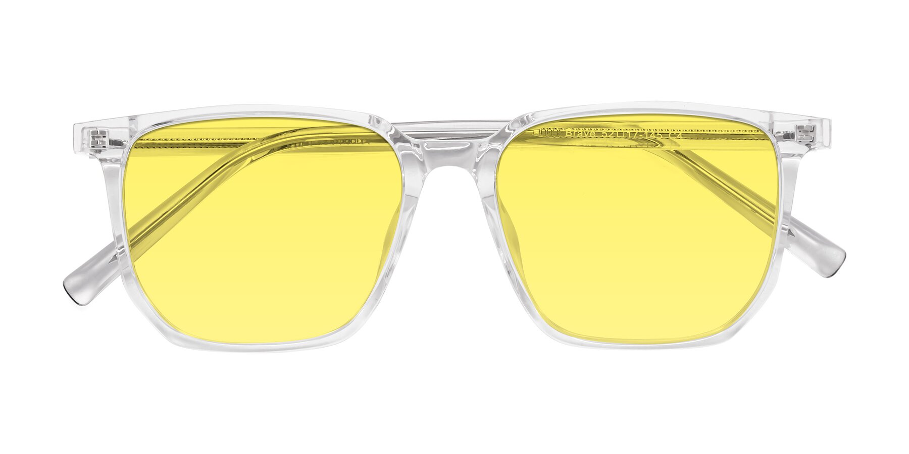 Folded Front of Brave in Clear with Medium Yellow Tinted Lenses