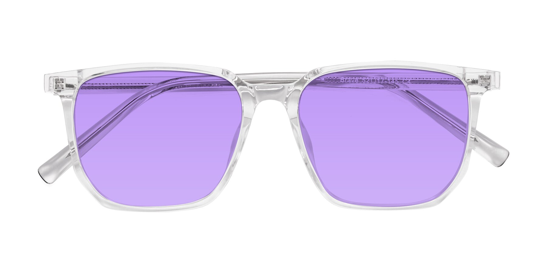 Folded Front of Brave in Clear with Medium Purple Tinted Lenses