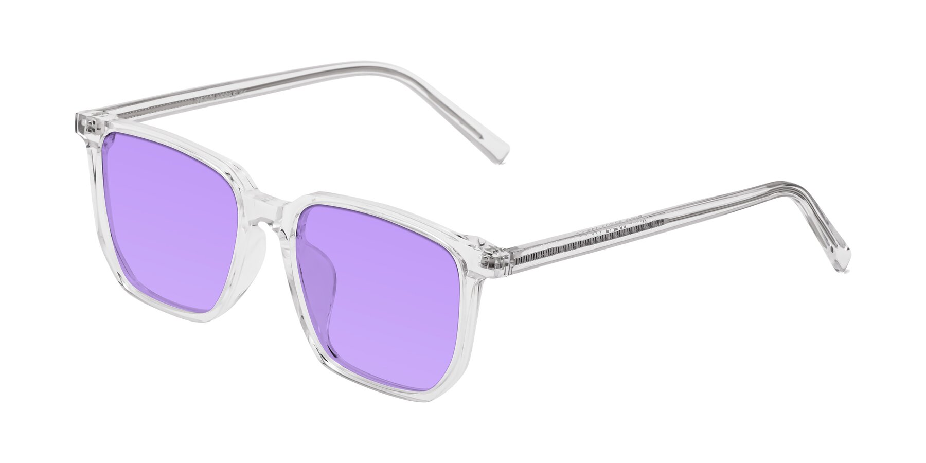 Angle of Brave in Clear with Medium Purple Tinted Lenses