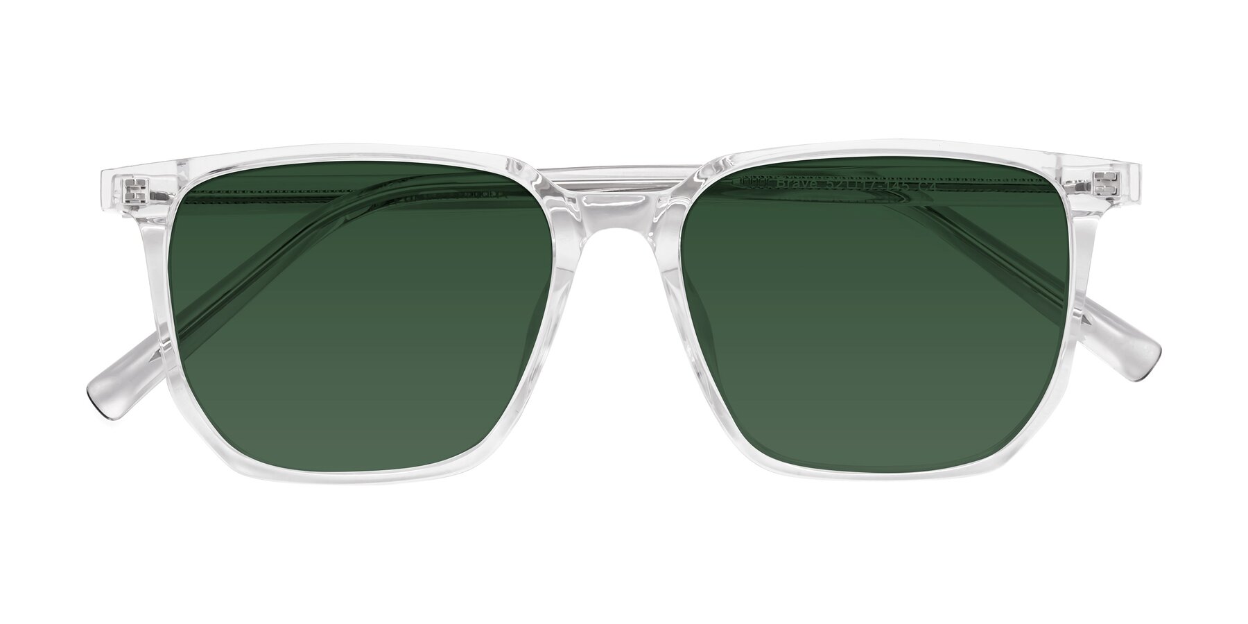 Folded Front of Brave in Clear with Green Tinted Lenses