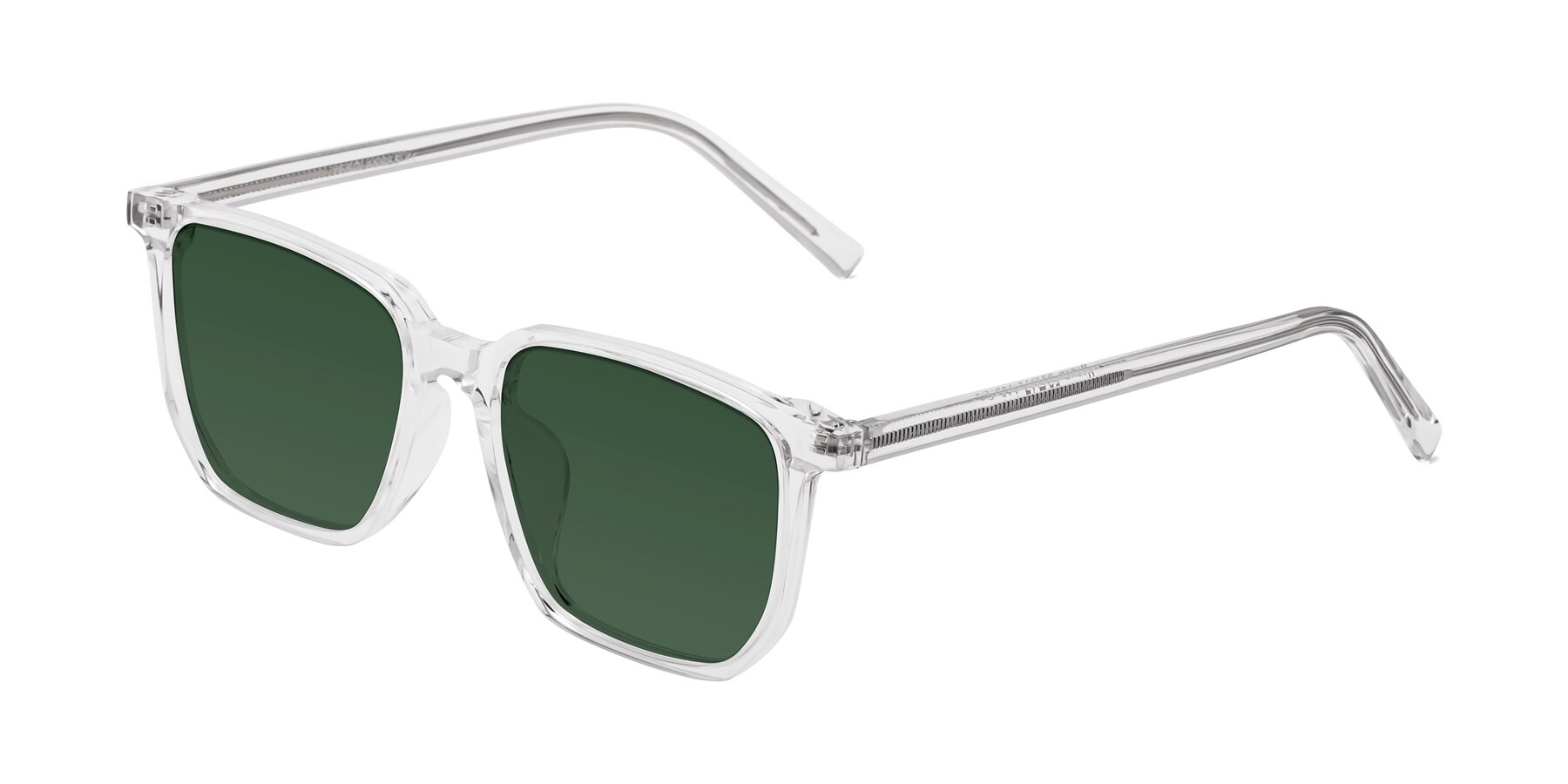 Angle of Brave in Clear with Green Tinted Lenses