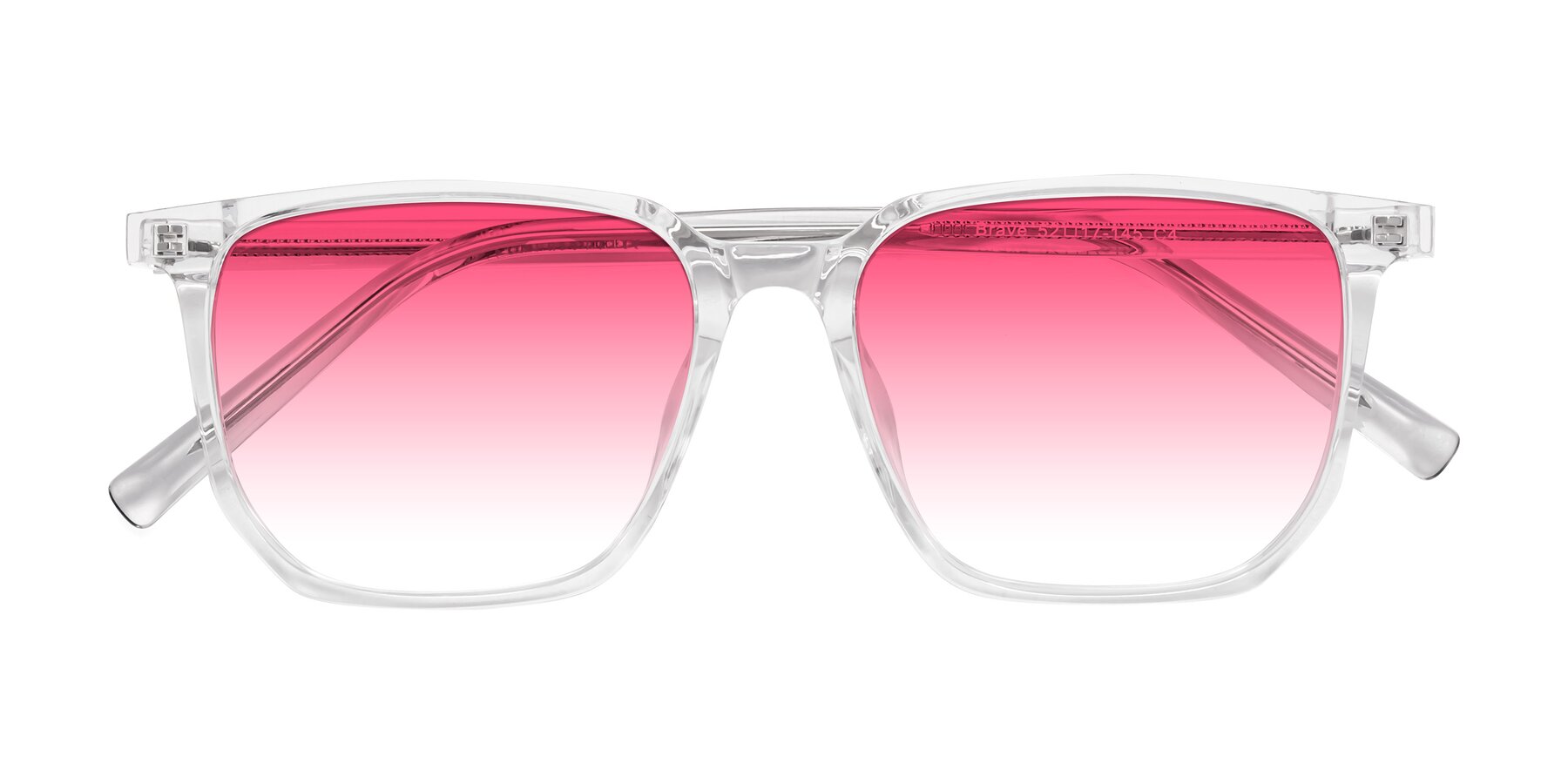 Folded Front of Brave in Clear with Pink Gradient Lenses