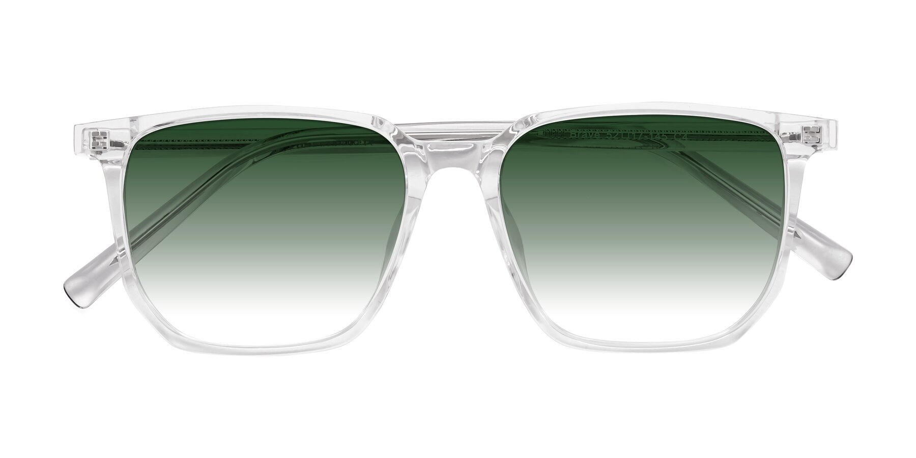 Folded Front of Brave in Clear with Green Gradient Lenses