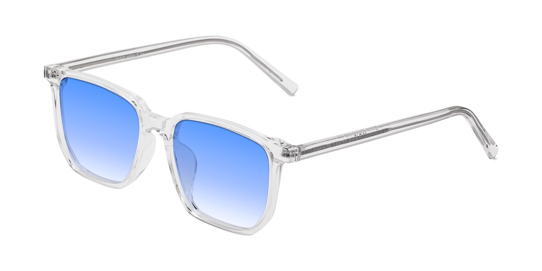 Angle of Brave in Clear with Blue Gradient Lenses