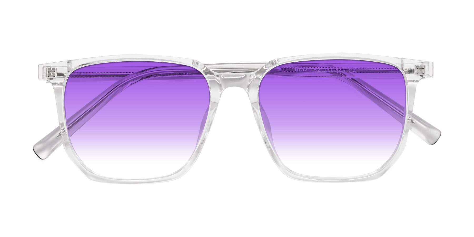 Folded Front of Brave in Clear with Purple Gradient Lenses