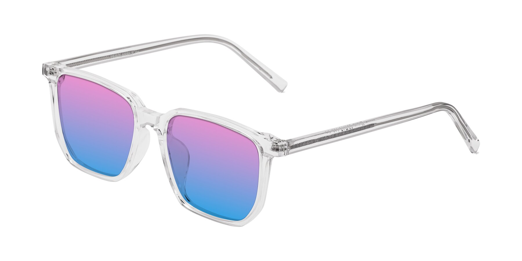 Angle of Brave in Clear with Pink / Blue Gradient Lenses