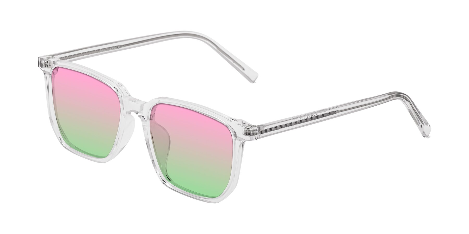 Angle of Brave in Clear with Pink / Green Gradient Lenses