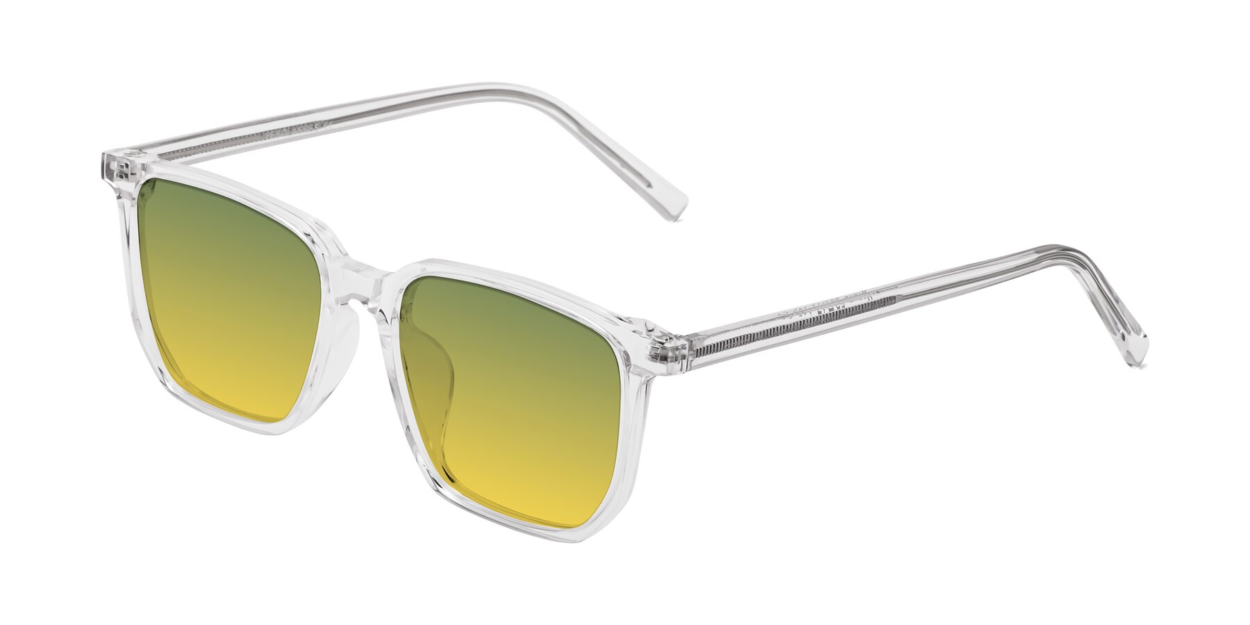 Angle of Brave in Clear with Green / Yellow Gradient Lenses