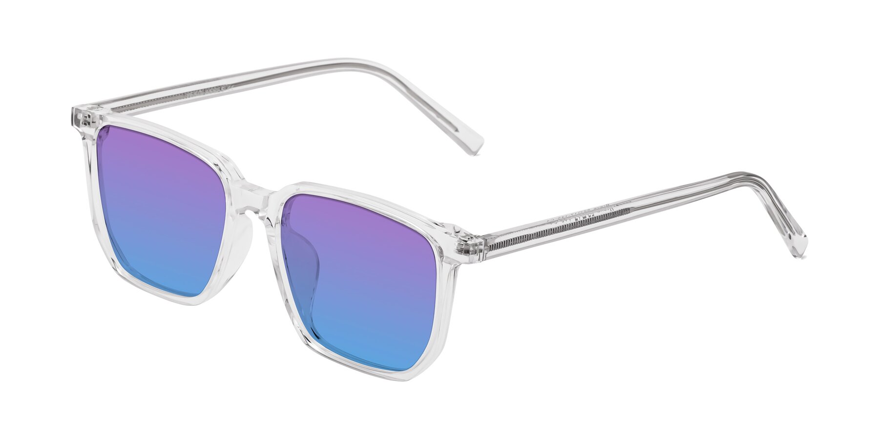 Angle of Brave in Clear with Purple / Blue Gradient Lenses