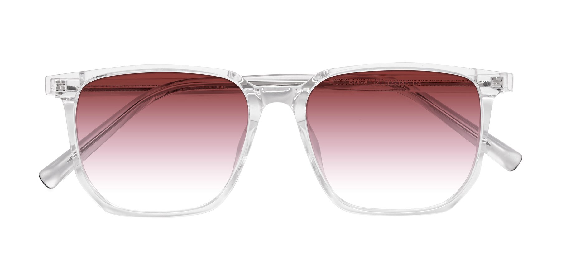 Folded Front of Brave in Clear with Garnet Gradient Lenses