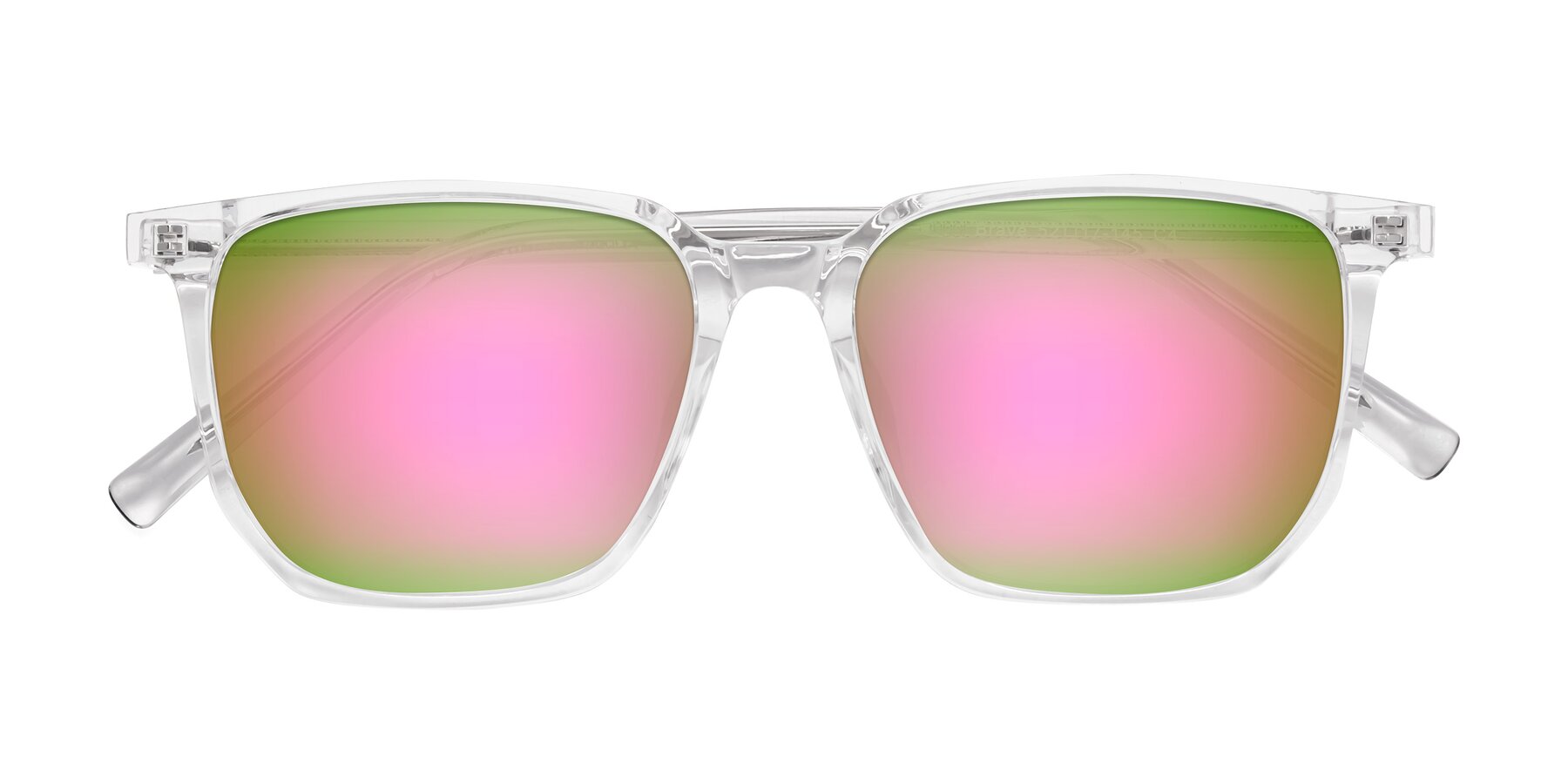 Folded Front of Brave in Clear with Pink Mirrored Lenses