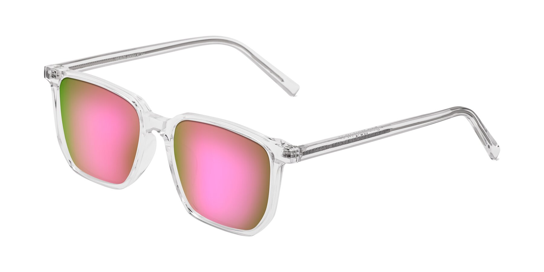 Angle of Brave in Clear with Pink Mirrored Lenses