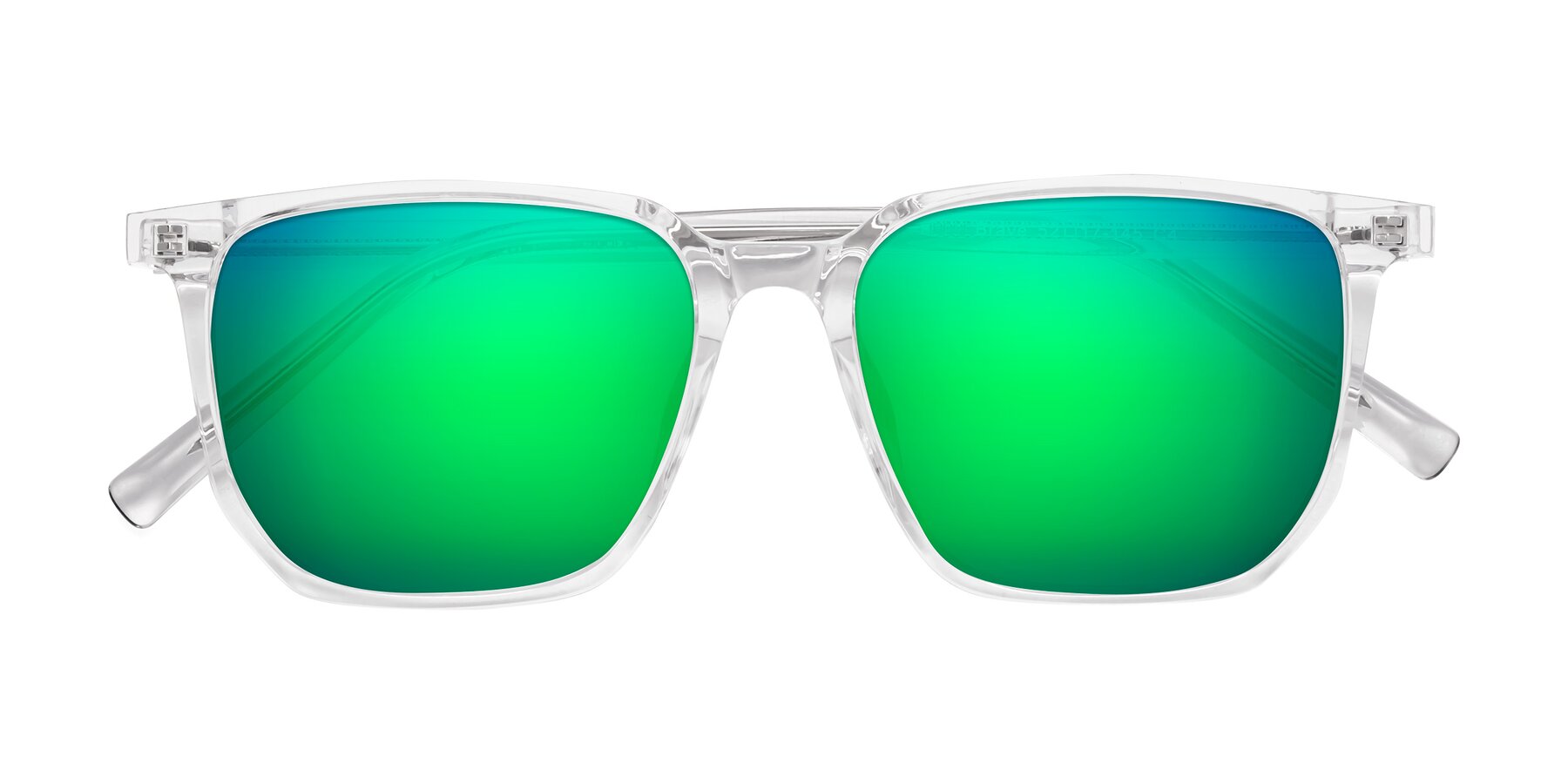 Folded Front of Brave in Clear with Green Mirrored Lenses