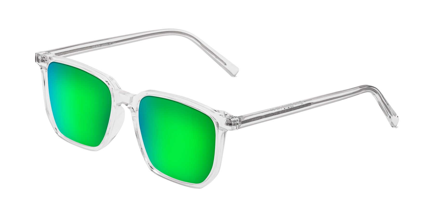 Angle of Brave in Clear with Green Mirrored Lenses