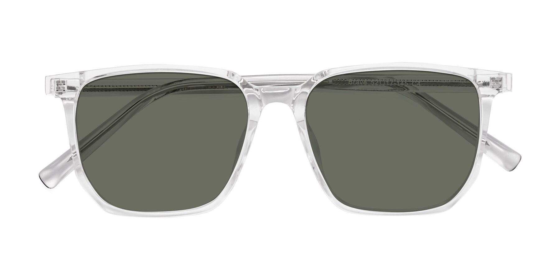 Folded Front of Brave in Clear with Gray Polarized Lenses