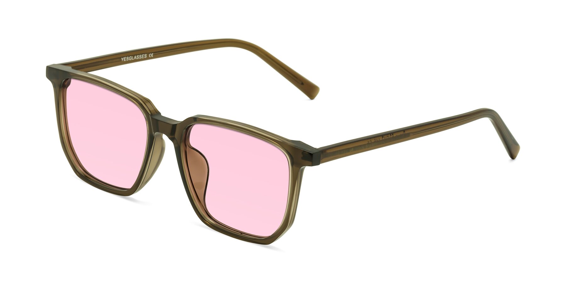 Angle of Brave in Coffee with Light Pink Tinted Lenses