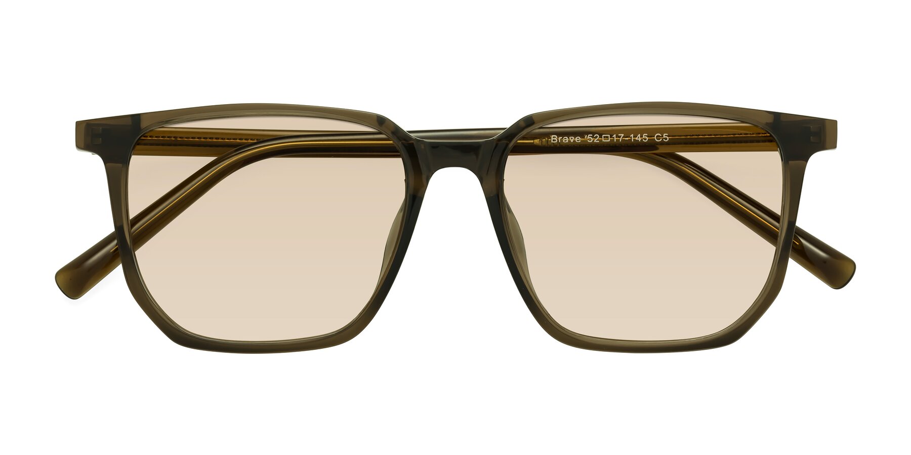 Folded Front of Brave in Coffee with Light Brown Tinted Lenses
