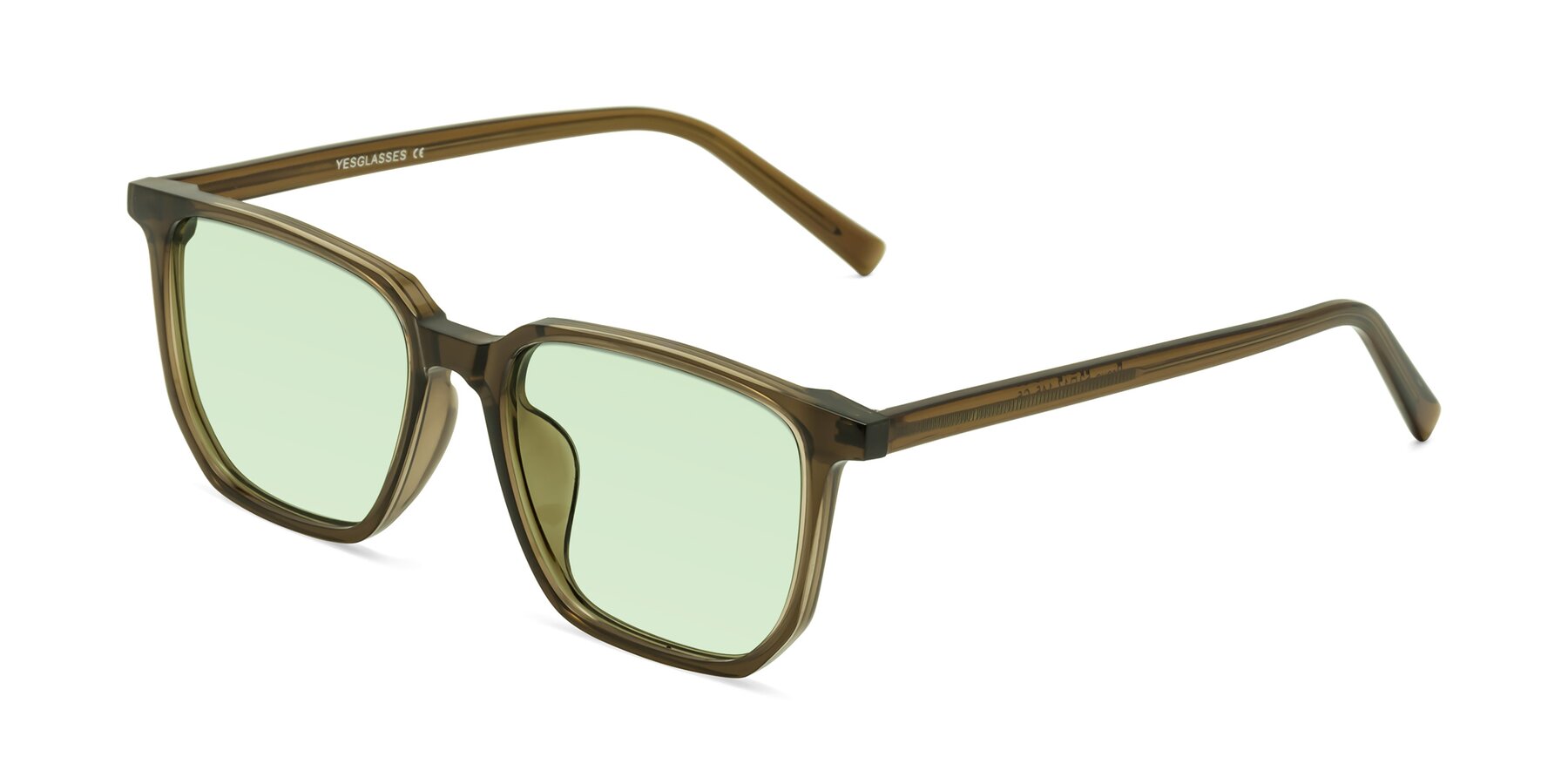Angle of Brave in Coffee with Light Green Tinted Lenses