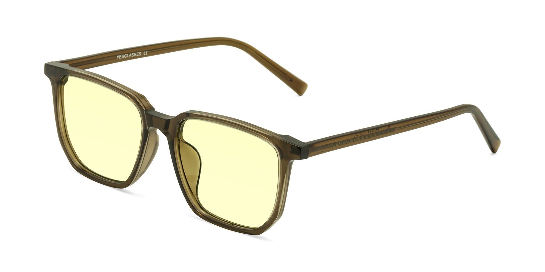 Angle of Brave in Coffee with Light Yellow Tinted Lenses