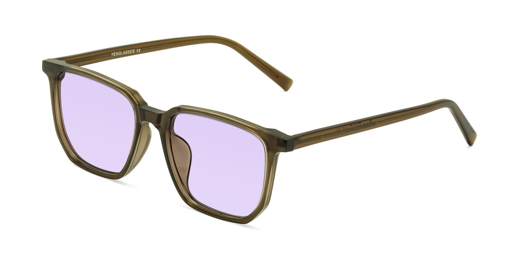 Angle of Brave in Coffee with Light Purple Tinted Lenses