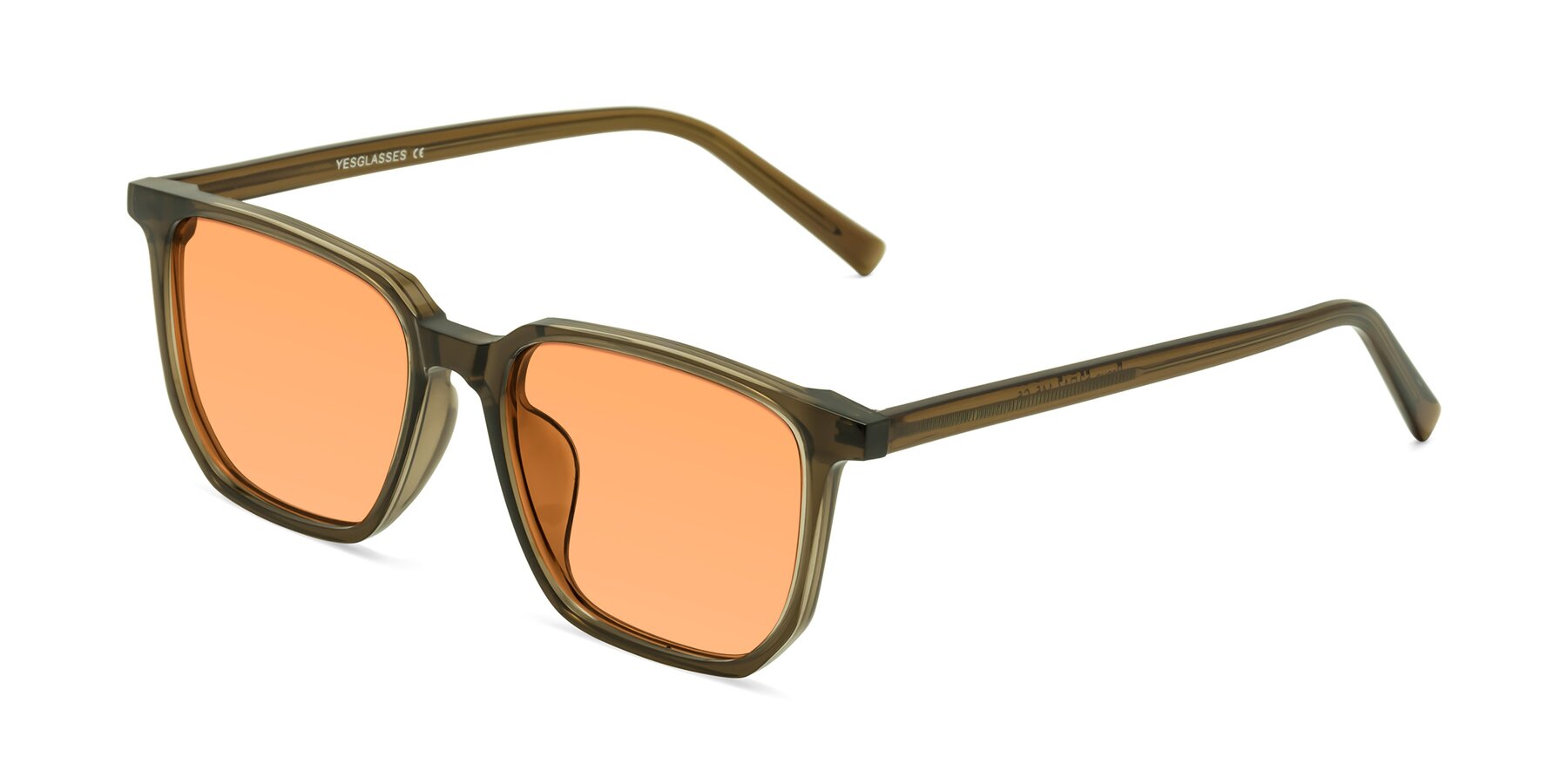 Angle of Brave in Coffee with Medium Orange Tinted Lenses