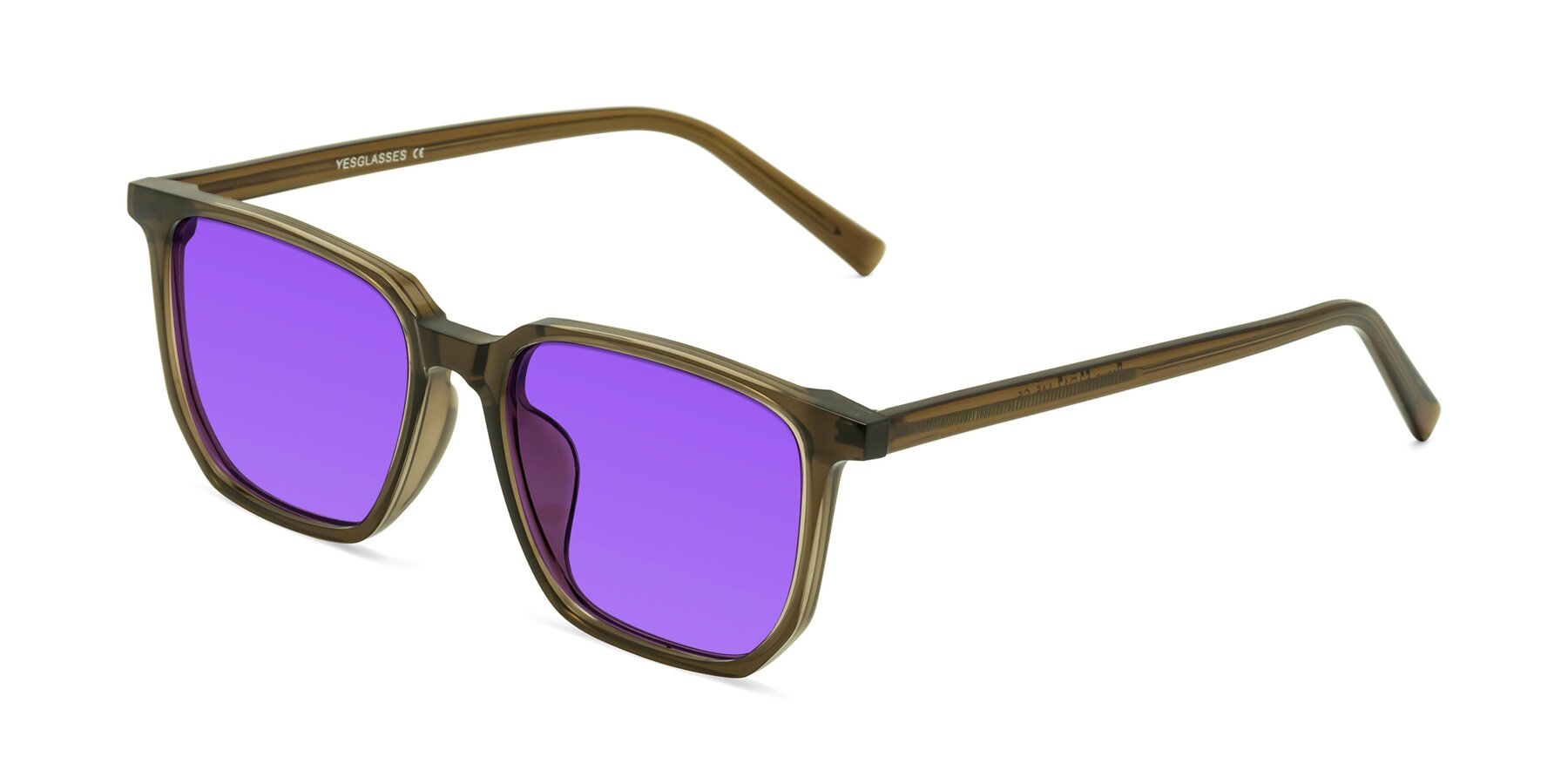 Angle of Brave in Coffee with Purple Tinted Lenses